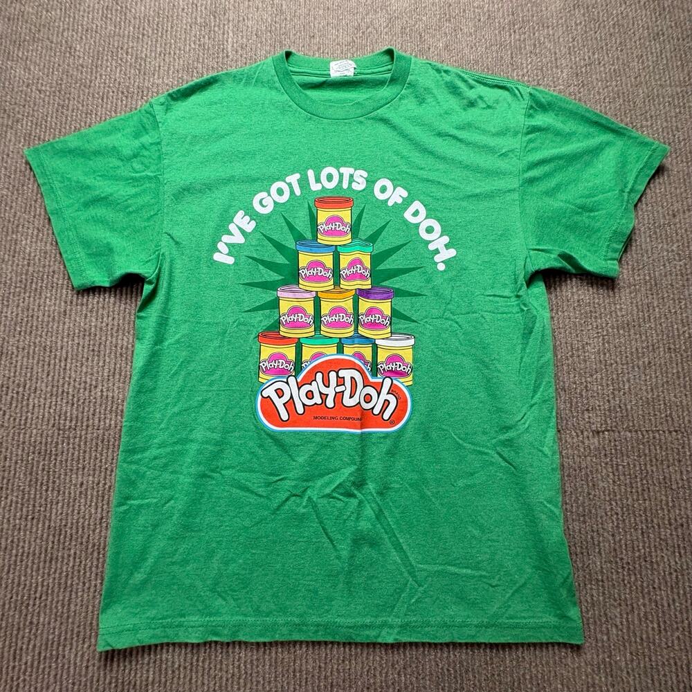 Delta Pro Weight Vtg Men's Large Green Short Sleeve Play-Doh Logo T-Shirt
